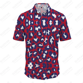 Летняя Новая Модная Мужская рубашка С Леопардовым 3D Принтом 